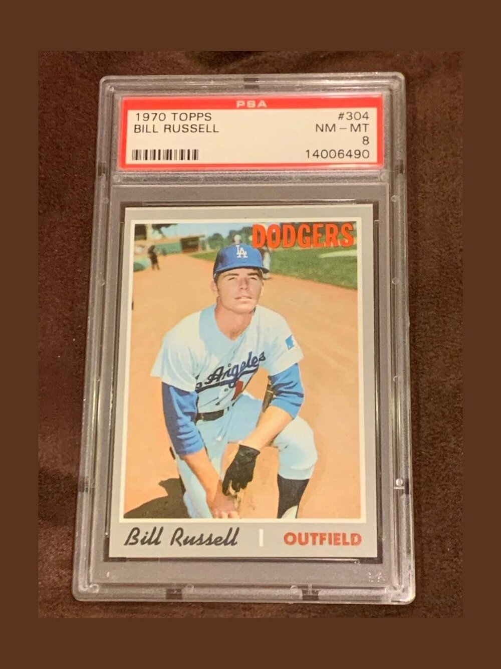 1970 Topps #304 Bill Russell PSA 8 NM-MT Baseball Card Dodgers